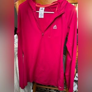 Pink Adidas athletic quarter-zip